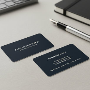 Luxus Minimalist   Modern Professionell Tiefes Nav Visitenkarte