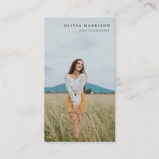 Luxus Minimalistisch Fotografy Business Card Visitenkarte (Vorderseite)