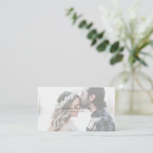 Luxus Minimalistisch Fotografy Business Card Visitenkarte (Stehend Vorderseite)