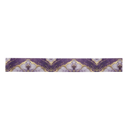 Luxus Minimalistisch Gold Lilac Lila Marble Swirl Satinband (Vorderseite)