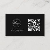 Luxus-Minimalistisch-QR-Code Beruflich Visitenkarte (Vorderseite)