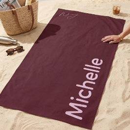 Luxus Minimalistisches Burgund- und Rosa-Chic mit Strandtuch