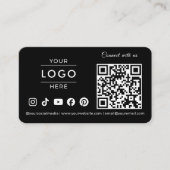 Luxus Minimalistisches Schwarzes QR-Code-Logo Elfe Visitenkarte (Vorderseite)