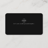 Luxus Minimalistisches Schwarzes QR-Code-Logo Elfe Visitenkarte (Rückseite)