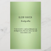 Luxus Mint Green Beauty Salon Flyer (Hinten)