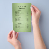 Luxus Mint Green Beauty Salon Flyer (Handgriff)