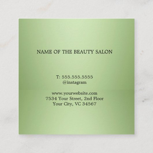 Luxus Mint Green Beauty Salon Terminkarte (Rückseite)