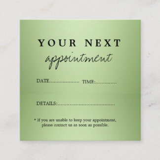 Luxus Mint Green Beauty Salon Terminkarte