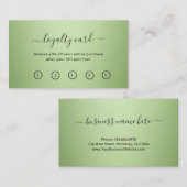 Luxus Mint Green Beauty Salon Treuekarte (Vorne/Hinten)