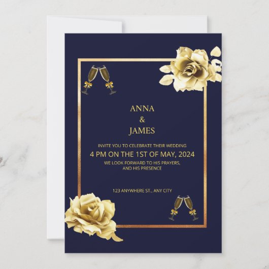 Luxus mit Golden Invitation Card und Design of Einladung (Vorderseite)