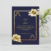 Luxus mit Golden Invitation Card und Design of Einladung (Stehend Vorderseite)