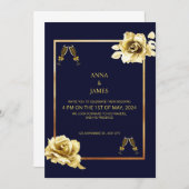 Luxus mit Golden Invitation Card und Design of Einladung (Vorne/Hinten)