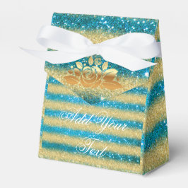 Luxus Mit Monogramm Popular Blue Gold Glitzer Geschenkschachtel