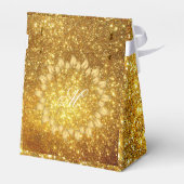 Luxus Mit Monogramm Popular Gold Glitzer Geschenkschachtel (Rückseite)