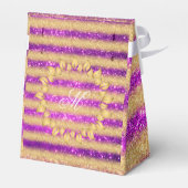 Luxus Mit Monogramm Popular Pink Gold Glitzer Geschenkschachtel (Rückseite)