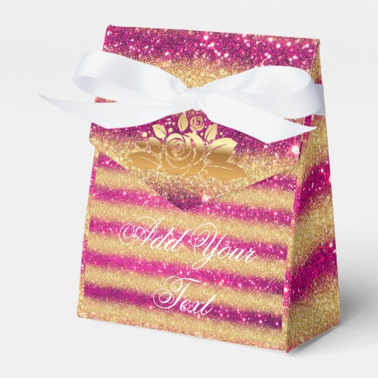 Luxus Mit Monogramm Popular Pink Gold Glitzer Geschenkschachtel (Vorderseite)