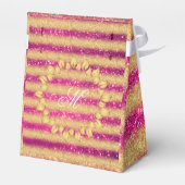 Luxus Mit Monogramm Popular Pink Gold Glitzer Geschenkschachtel (Rückseite)