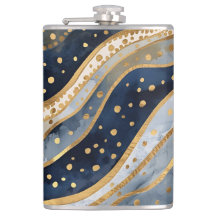 Luxus, Modern, Gold Blau Muster,