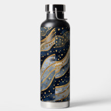 Luxus, Modern, Gold Blau Muster,