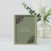Luxus Modern Sage grün goldbraun Vorschlag Einladung (Stehend Vorderseite)