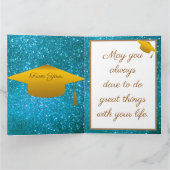 Luxus Moderne Anpassung Blue Glitzer Karte (Innenseite)