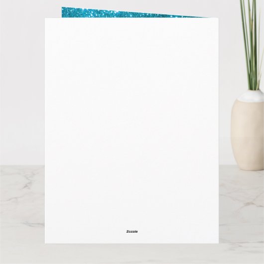 Luxus Moderne Anpassung Blue Glitzer Karte (Rückseite)