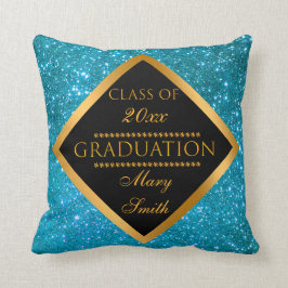 Luxus Moderne Anpassung Blue Glitzer Kissen