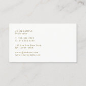 Luxus Moderne Elegant Schwarz-weiß Gold Stilvoll Visitenkarte (Rückseite)