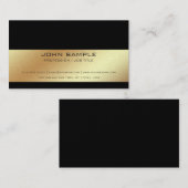 Luxus Moderne Elegante Black Gold Perle Finish Visitenkarte (Vorne/Hinten)