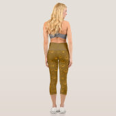 Luxus Moderne Elegante Glitzer Goldenes Herz Capri Leggings (Rückseite)