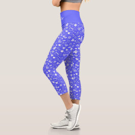 Luxus Moderne Elegante Liebe Blaues Herz Capri Leggings