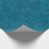 Luxus Moderne Elegante Liebe Blaues Herz Geschenkpapier (Ecke)