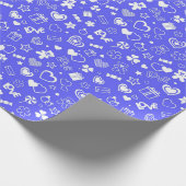 Luxus Moderne Elegante Liebe Blaues Herz Geschenkpapier (Ecke)