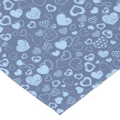 Luxus Moderne Elegante Liebe Blaues Herz Großer Tischläufer (Ecke)