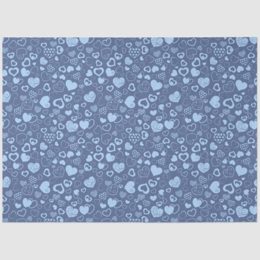 Luxus Moderne Elegante Liebe Blaues Herz Seidenpapier (Vorderseite)