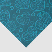 Luxus Moderne Elegante Liebe Blaues Herz Seidenpapier (Ausschnitt)