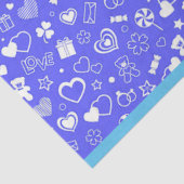 Luxus Moderne Elegante Liebe Blaues Herz Seidenpapier (Ausschnitt)