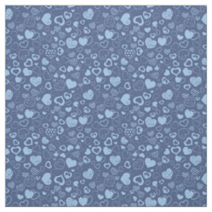 Luxus Moderne Elegante Liebe Blaues Herz Stoff
