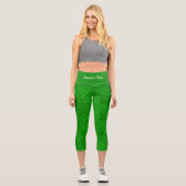 Luxus Moderne Elegante Liebe Grünes Herz Capri Leggings (Vorderseite)