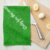 Luxus Moderne Elegante Liebe Grünes Herz Geschirrtuch (Viertel Falte)