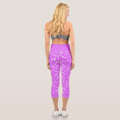 Luxus Moderne Elegante Liebe Lila Herz Capri Leggings (Rückseite)