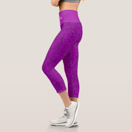 Luxus Moderne Elegante Liebe Lila Herz Capri Leggings
