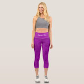 Luxus Moderne Elegante Liebe Lila Herz Capri Leggings (Vorderseite)