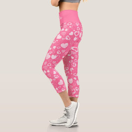 Luxus Moderne Elegante Liebe Rosa Herz Capri Leggings