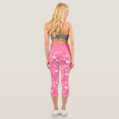 Luxus Moderne Elegante Liebe Rosa Herz Capri Leggings (Rückseite)