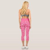 Luxus Moderne Elegante Liebe Rosa Herz Capri Leggings (Rückseite)