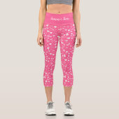 Luxus Moderne Elegante Liebe Rosa Herz Capri Leggings (Vorderseite)