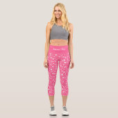 Luxus Moderne Elegante Liebe Rosa Herz Capri Leggings (Vorderseite)