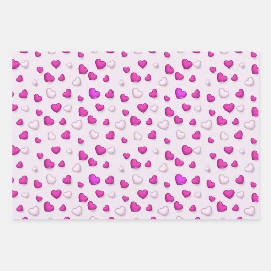 Luxus Moderne Elegante Liebe Rosa Herz Geschenkpapier Set (Vorderseite 2)