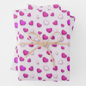 Luxus Moderne Elegante Liebe Rosa Herz Geschenkpapier Set (Beispiel)